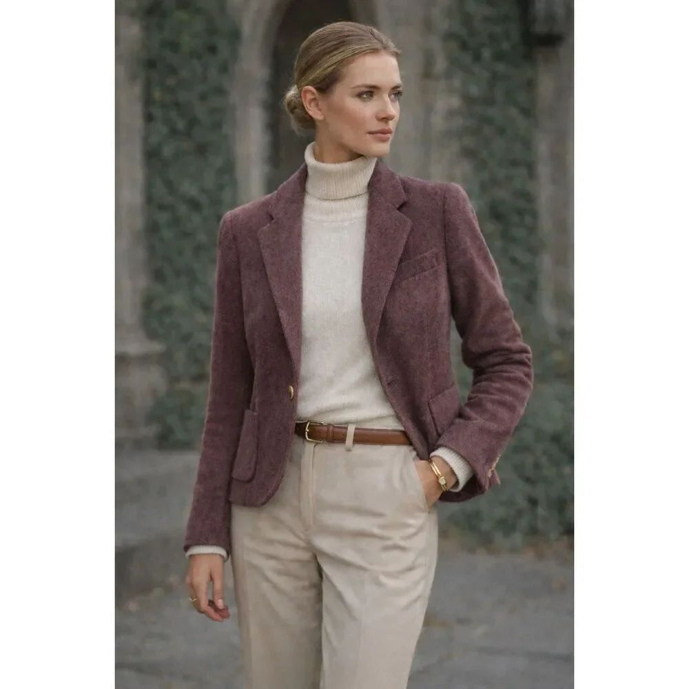 Vintage Georgio Armani 100% Cashmere Blazer with Silk Lining Size 40 US 10